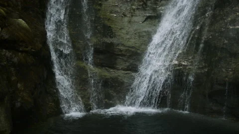 Outstanding waterfall in the middle of a forest Stock Footage 154006606
