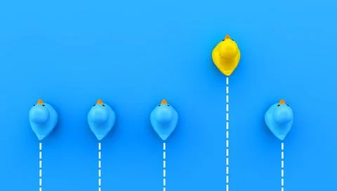 Outstanding yellow ducks concept Stock Illustration