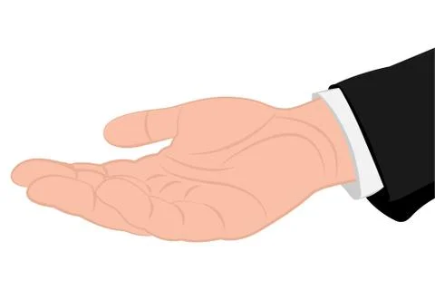 Outstretched hand palm up Stock Illustration