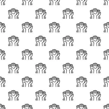 Outstretched hands unity and support repeating pattern Stock Illustration