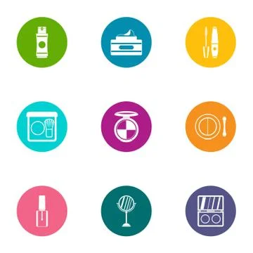 Outward appearance icons set, flat style 스톡 일러스트