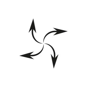 Outward arrow icon vector. Four Arrows icon sign symbol vector. Arrows pointing Stock Illustration