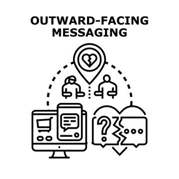 Outward facing messaging for relationship problems addressing customer issues Stock-Illustration