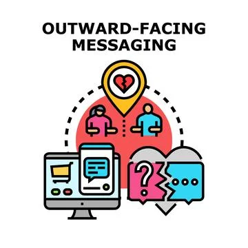 Outward facing messaging for relationship problems addressing customer issues Stock Illustration
