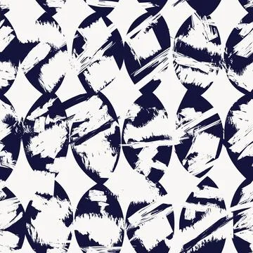 Oval Abstract Brushstroke seamless pattern design for fashion and home text.. Stock Illustration