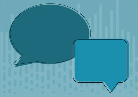 Oval And Square Blank Speech Bubbles On Color Background Design. Empty Chat 스톡 일러스트