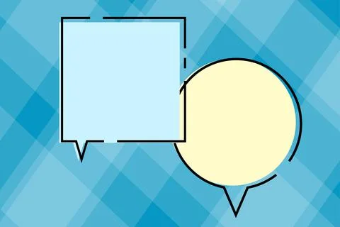 Oval And Square Shaped Blank Speech Bubbles On Colorful Background Design. Empty Illustrazione stock