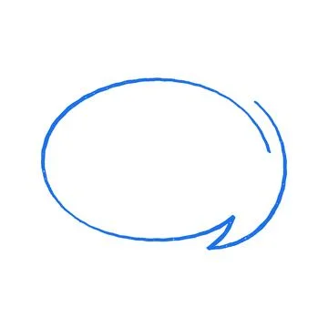 An oval arrow indicating a cycle, a hand drawn vector illustration. Whimsical Stock Illustration