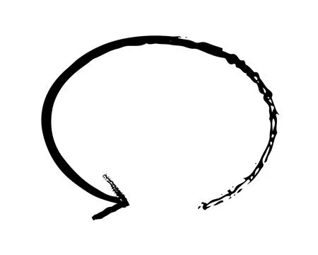 Oval arrow loop grunge doodle design element Illustrazione stock