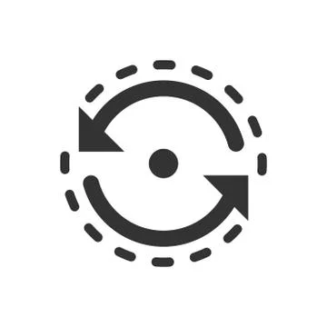 Oval with arrows icon in flat style. Consistency repeat vector illustration o Stock Illustration