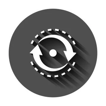 Oval with arrows icon in flat style. Consistency repeat vector illustration o Stock Illustration
