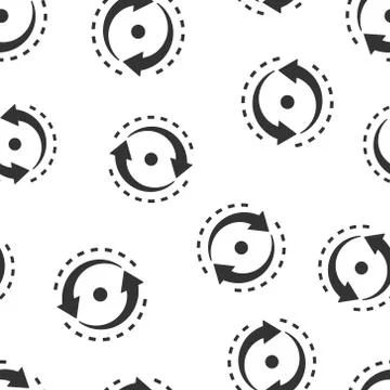 Oval with arrows icon seamless pattern background. Consistency repeat vector  스톡 일러스트
