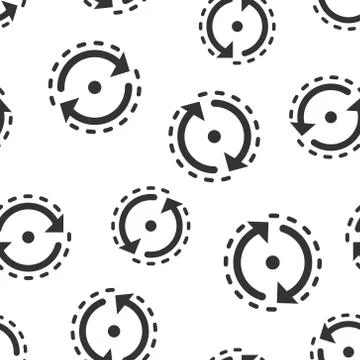 Oval with arrows icon seamless pattern background. Consistency repeat vector  Stock Illustration
