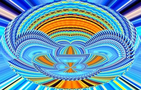 The oval background is twisted in different colors and shapes Stock Illustration