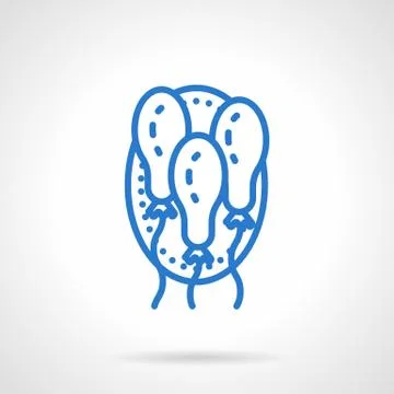 Oval balloons vector icon simple blue line style Stock Illustration