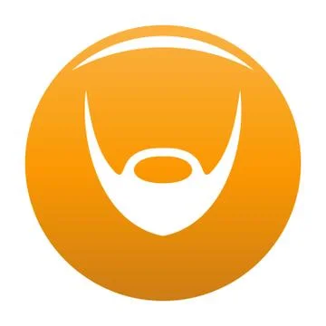 Oval beard icon orange Stock Illustration