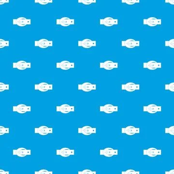 Oval belt buckle pattern seamless blue Illustrazione stock
