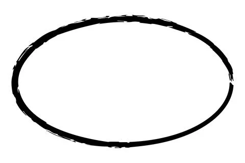 Oval  black crayon vector sketch Illustrazione stock