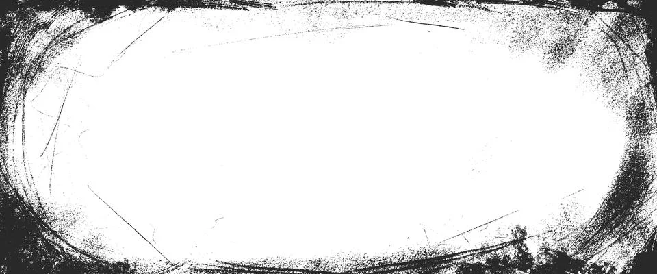Oval blank border or paper frame with dust and grunge with black vignette and Stock Illustration