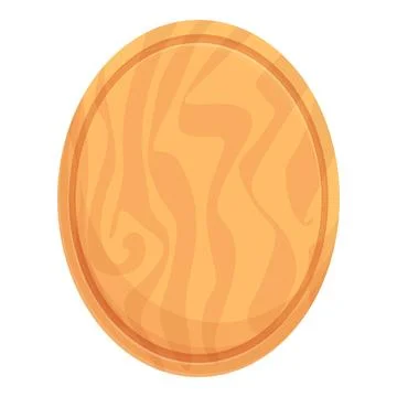 Oval board icon cartoon . Rustic plate Stock Illustration