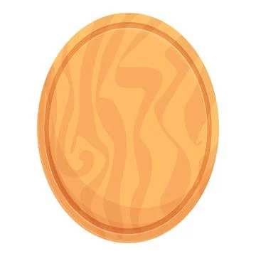 Oval board icon cartoon vector. Rustic plate Stock Illustration