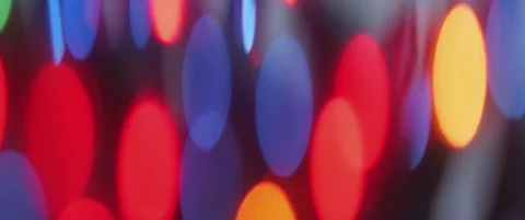 Oval bokeh from Christmas string lights 4K sliding video Stock Footage 319519191