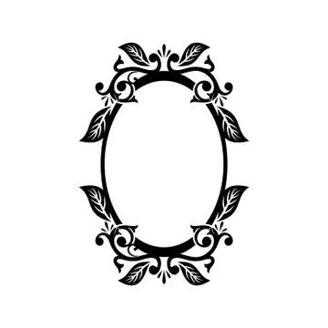 Oval Border Ornamental Logo Template Illustration Design. Vector EPS 10. Stock Illustration