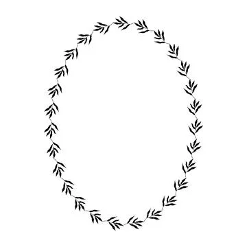 Oval botanical frame. Vector Illustration Stock Illustration