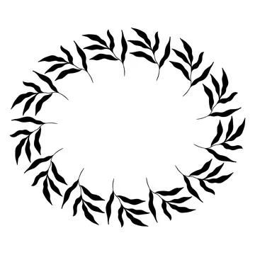 Oval botanical frame. Vector Illustration Illustrazione stock