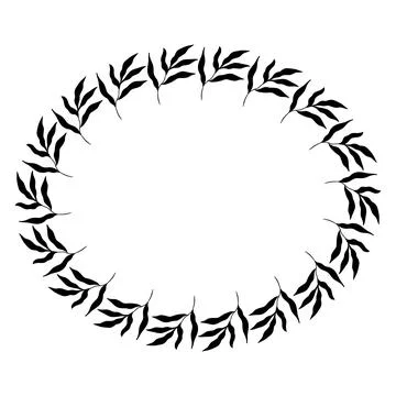 Oval botanical frame. Vector Illustration Stock Illustration