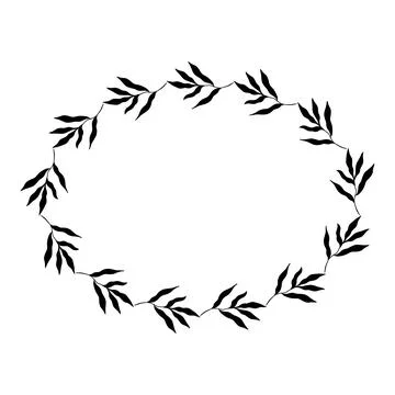 Oval botanical frame. Vector Illustration Illustrazione stock