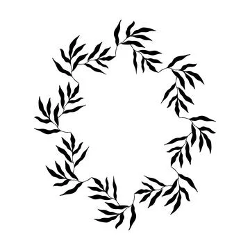 Oval botanical frame. Vector Illustration Stock Illustration