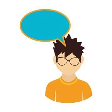 Oval callout for dialogue with boy half body 스톡 일러스트