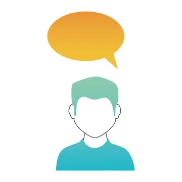 Oval callout for dialogue with boy half body and without face 스톡 일러스트