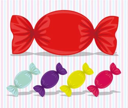 Oval candy assorted colors, vector illustration イラスト素材