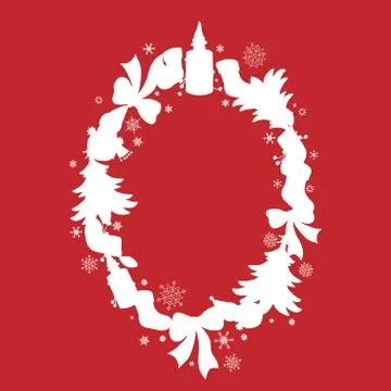 Oval Christmas  Frame Stock Illustration