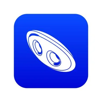 Oval clothes button icon blue vector 스톡 일러스트