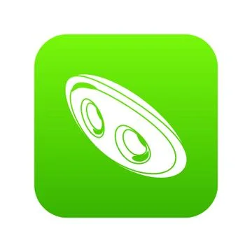 Oval clothes button icon green vector 스톡 일러스트