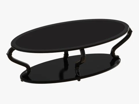 Oval coffee table on a white background 3d rendering Stock Illustration