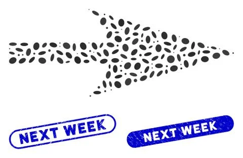 Oval Collage Arrow Axis X with Grunge Next Week Stamps 스톡 일러스트