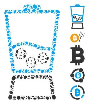 Oval Collage Bitcoin Blender Stockillustratie