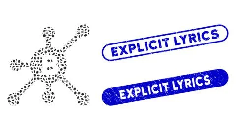 Oval Collage Bitcoin Full Node with Textured Explicit Lyrics Seals Stock Illustration