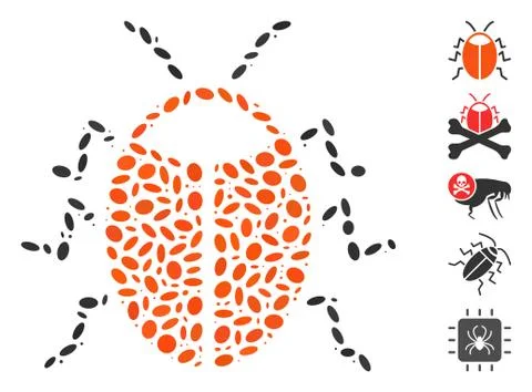 Oval Collage Bug Stock Illustration
