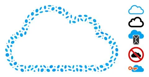 Oval Collage Cloud Contour Stock Illustration