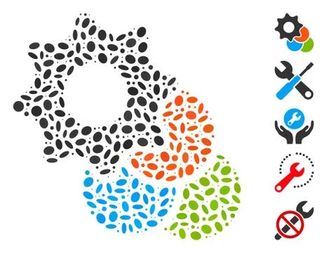 Oval Collage Color Options イラスト素材