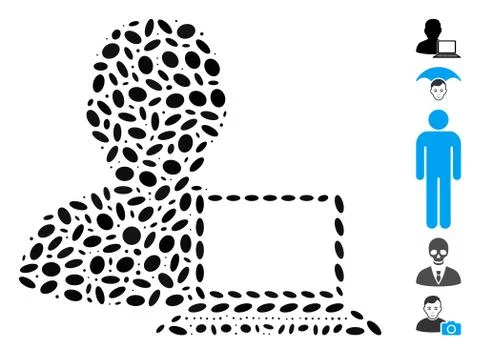 Oval Collage Computer Programmer Stock-Illustration