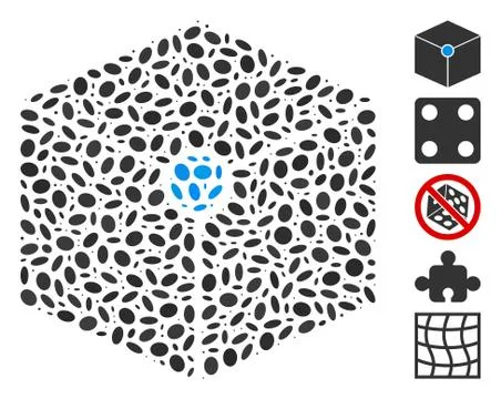 Oval Collage Cube Vertex Illustrazione stock