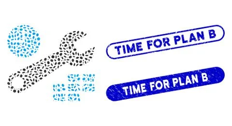 Oval Collage Date and Time Configuration with Grunge Time for Plan B Seals Stock Illustration