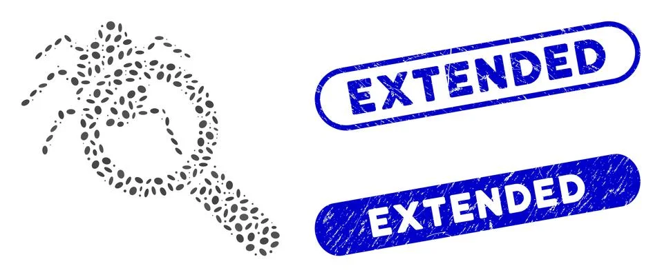 Oval Collage Debugger Explorer with Textured Extended Watermarks Illustrazione stock