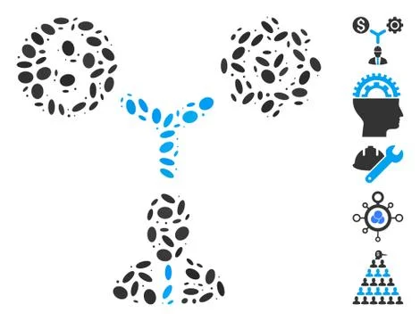 Oval Collage Development Relations Stock Illustration